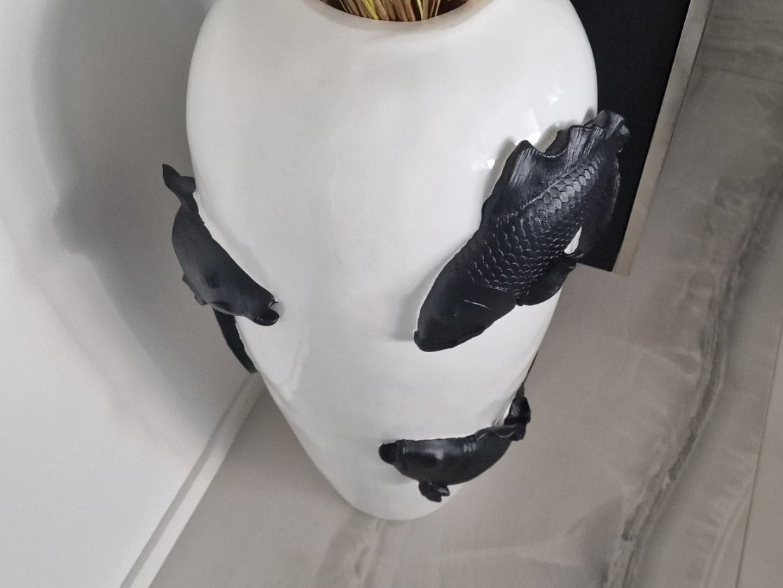 Vasi & Recipienti: Vase mit Koi Fischen Weiss – Nuovo e nell'imballaggio originale da Schaffhausen venduto da AtelierPudesco 4