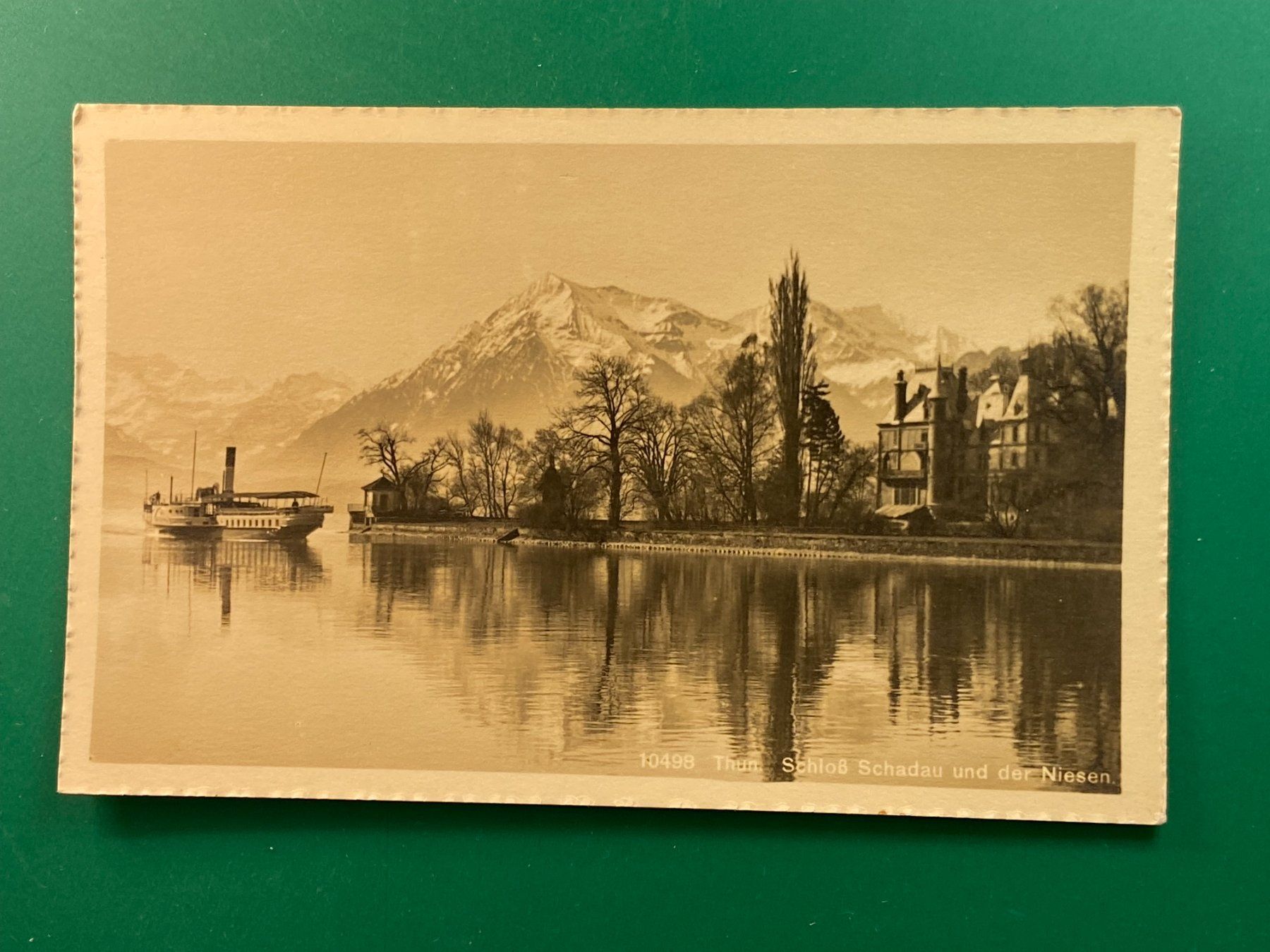 Cartoline postali: Thun - Schloss Schadau und der Niesen – Usato da Steg VS venduto da danwer74