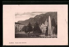 AK Glarus, Partie beim Bahnhof, 1910