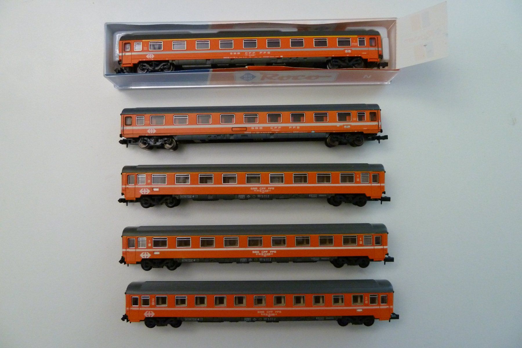 Modellini di ferrovie: 5 SBB Eurofima Wagen Spur N – Usato da Dozwil venduto da Kouma77