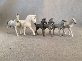 Schleich Schimmel Set - 2 Pferde mit 4 Fohlen