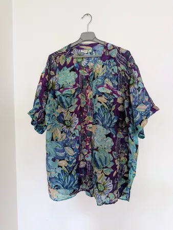 Seiden Bluse Missa Blumenmuster Gr M top Zustand