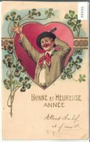 Bonne et Heureuse Annee - Neujahr - Präge-Litho