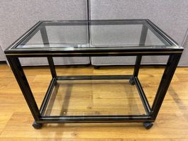 Pierre Vandel Paris Vintage Rolltisch Glas schwarz/gold 70er
