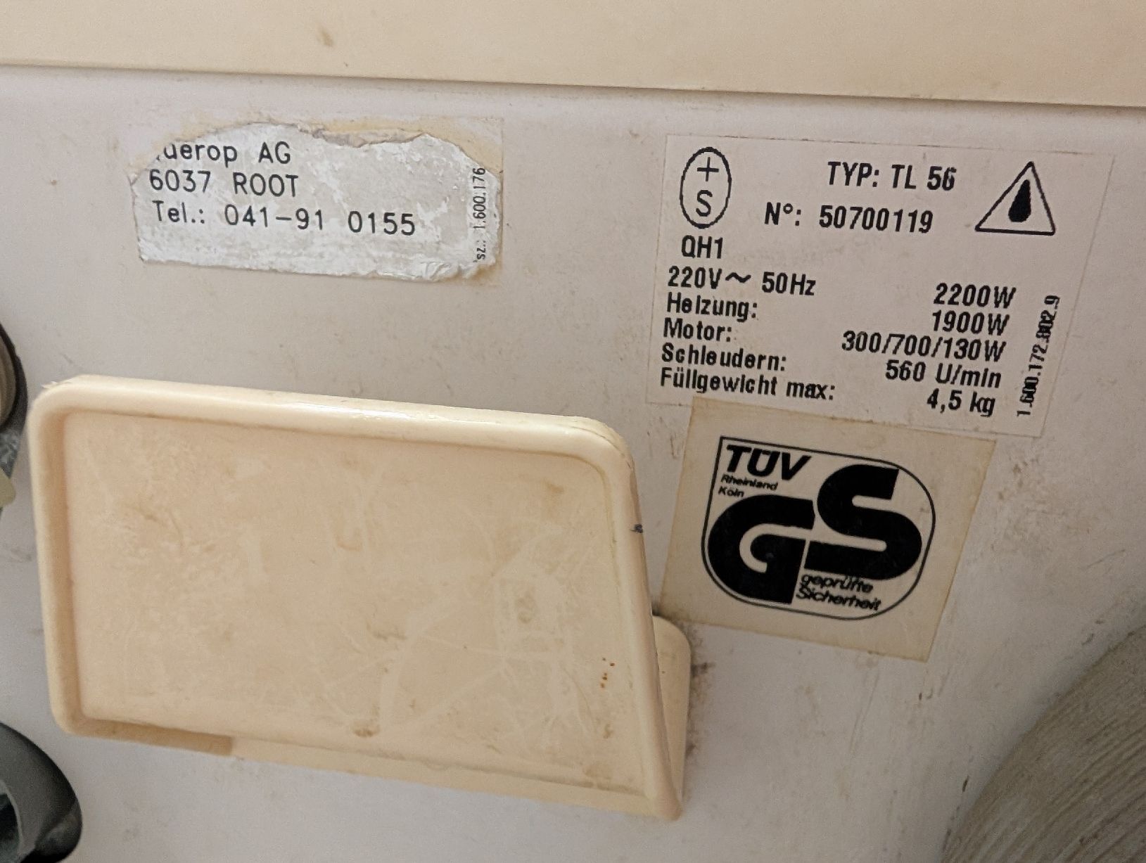 Lavatrici: Waschmaschine Querop Suisse TL-56 – Usato da Roggwil BE venduto da MA-4900 2