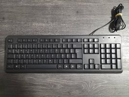 Kabelgebundene PC-Tastatur, QWERTZ-Layout, Schwarz