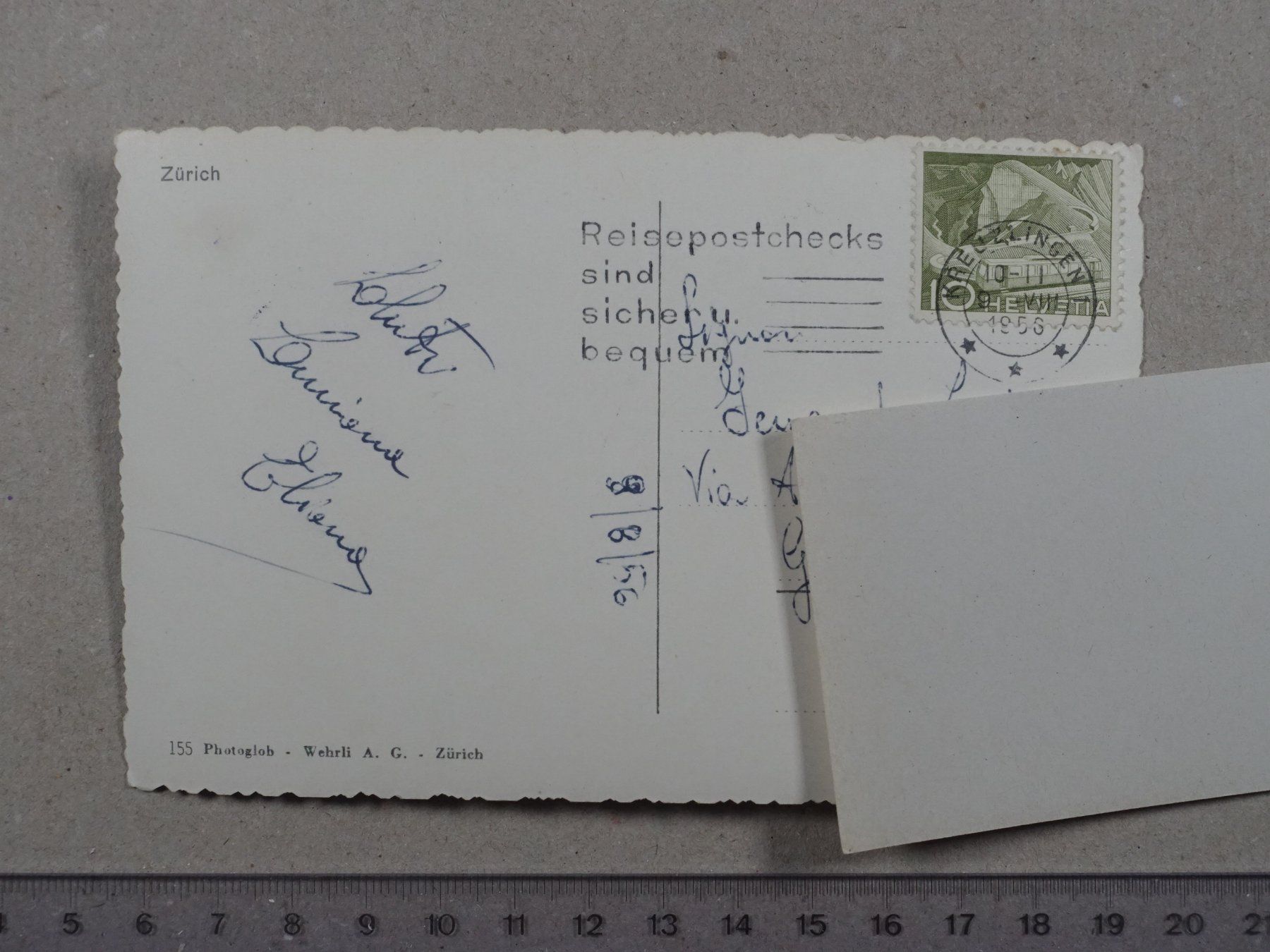 Ansichtskarten: Zürich, 1956 – Gebraucht aus Lenzburg von fh1 1