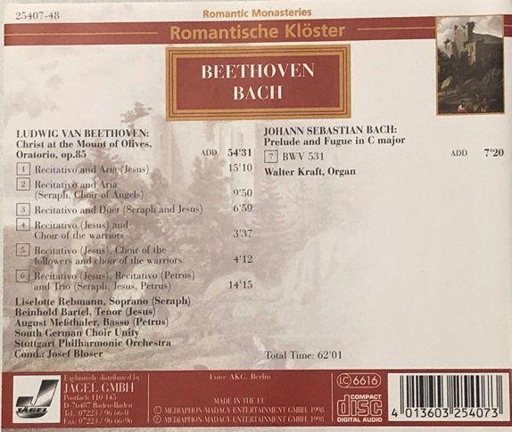 CD: Beethoven / Bach - Romantische Klöster – Usato da Grüningen venduto da azulamarillo 1
