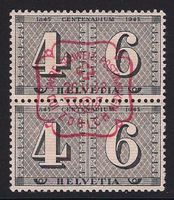 1943 100 Jahre CH Postmarken ZNr. 258 im Paar ET-gest. ʘ