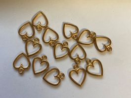 Lot de 12 breloques cœur doré parfait pour vos créations 💖✨