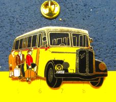 SAURER POSTAUTO GROSSS 5x3cn ENAMEL GOLDIG RUDI PIN GEROSSSS