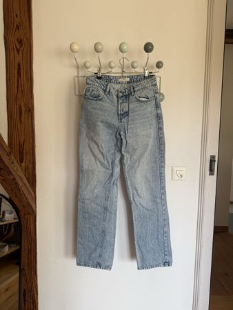 Hellblaue High-Waist Jeans / Straight Leg Denim (Gebraucht)
