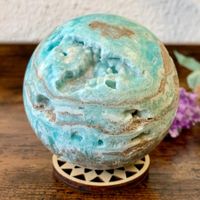✲ Hemimorphit Kugel ✲ 528g / Ø 73mm blauer Hemimorphite