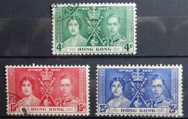 Hong Kong British Kat. 136-138 gest. 1937