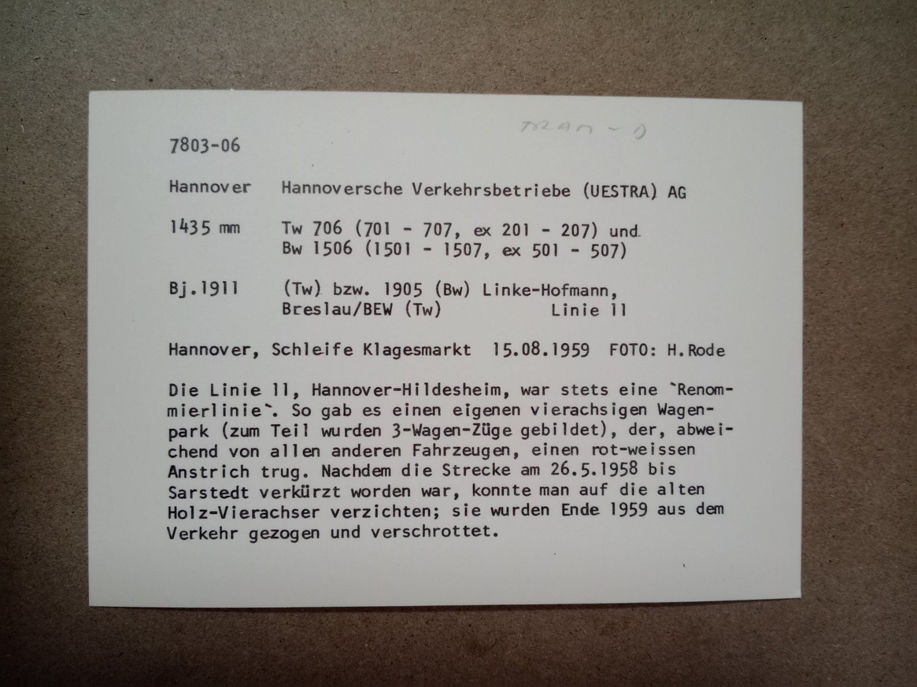 Cartoline postali: Ak Strassenbahn Tram Hannover – Usato da Küttigen venduto da Melisch1000 1