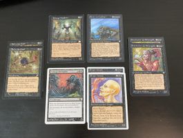 9 alte Magic Karten (schwarz, rare, deutsch)