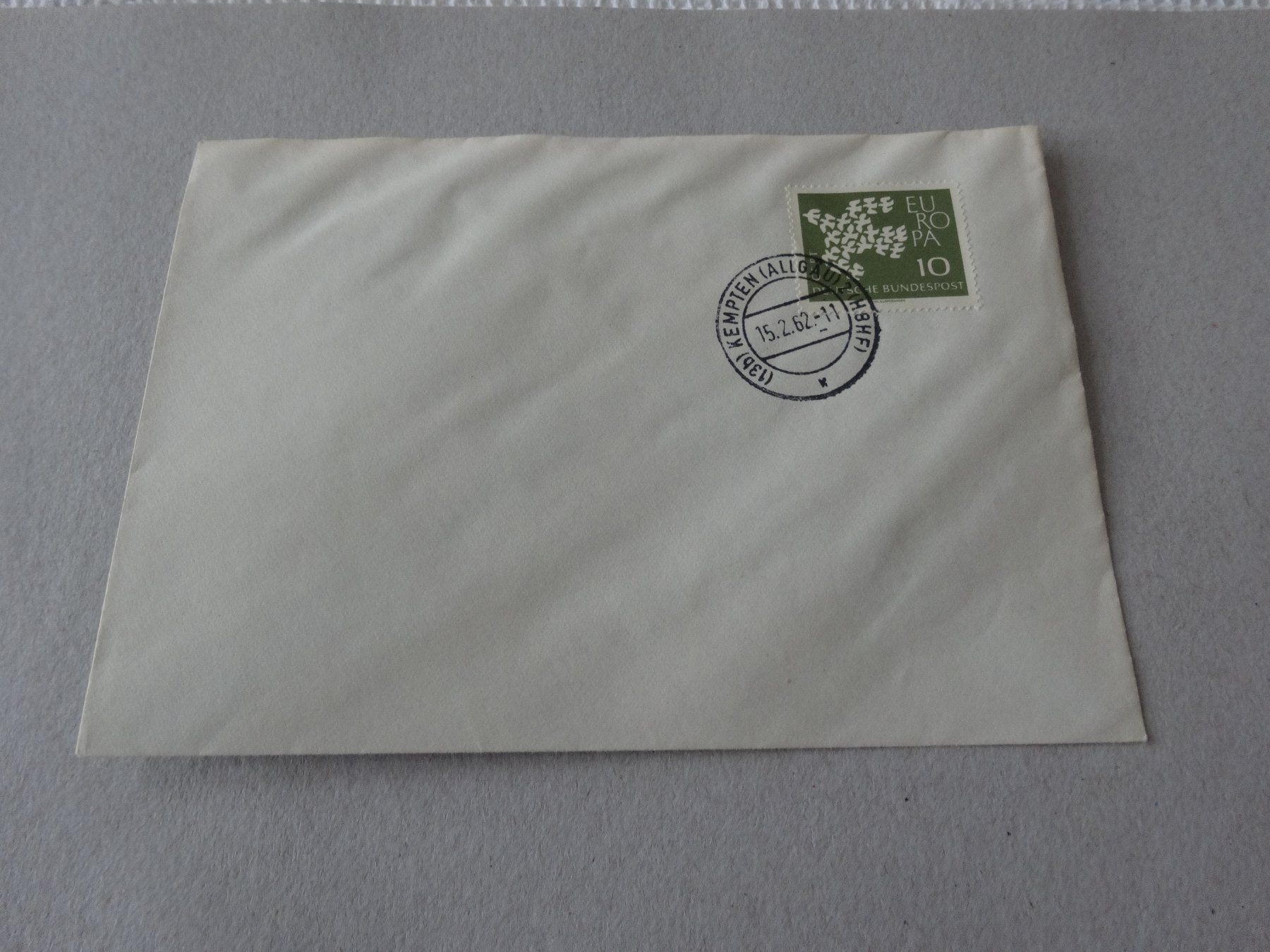 Alle Briefmarken: Ersttagsbrief Kempten 15.2.1962 – Gebraucht aus Neerach von jenny062