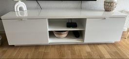 Meuble TV blanc laqué 160cm