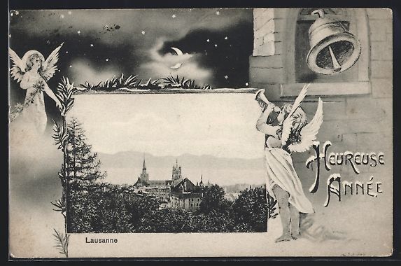 Cartoline postali: Lausanne, Blick auf das Schloss, Glocken – Usato da Berlin venduto da bartko-reher