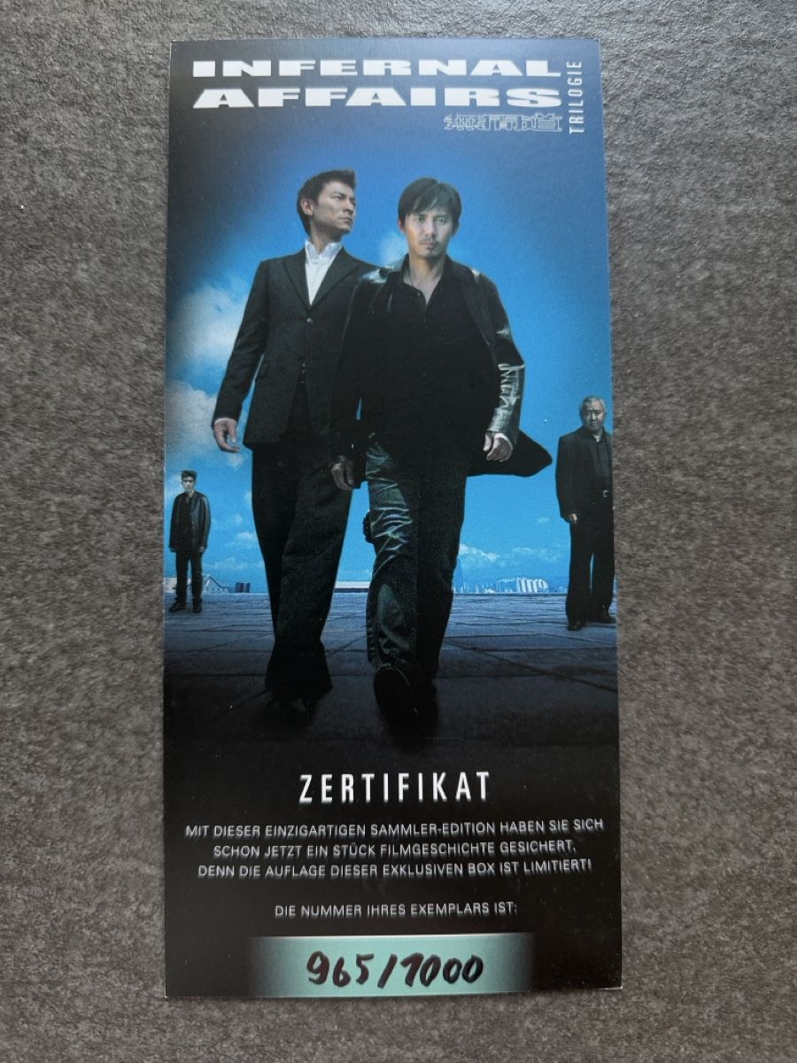 Alle DVDs: Infernal Affairs Trilogie Box Limited Edition – Gebraucht aus Zürich von cENS0R 3