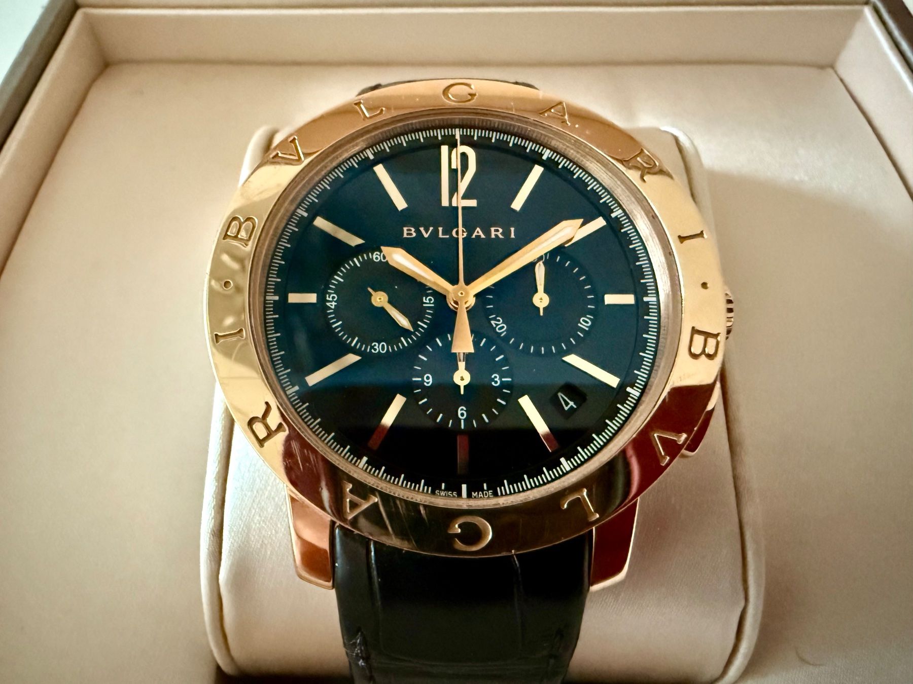 Bulgari Orologi: BULGARI Velocissimo Pink Gold Automatic Chronograph 36000vph – Nuovo (secondo la descrizione) da Le Mont-sur-Lausanne venduto da LycaGallery 1