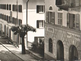 AIROLO: Bazar San Gottardo, Ristorante Rivera, Foto-AK ~1950