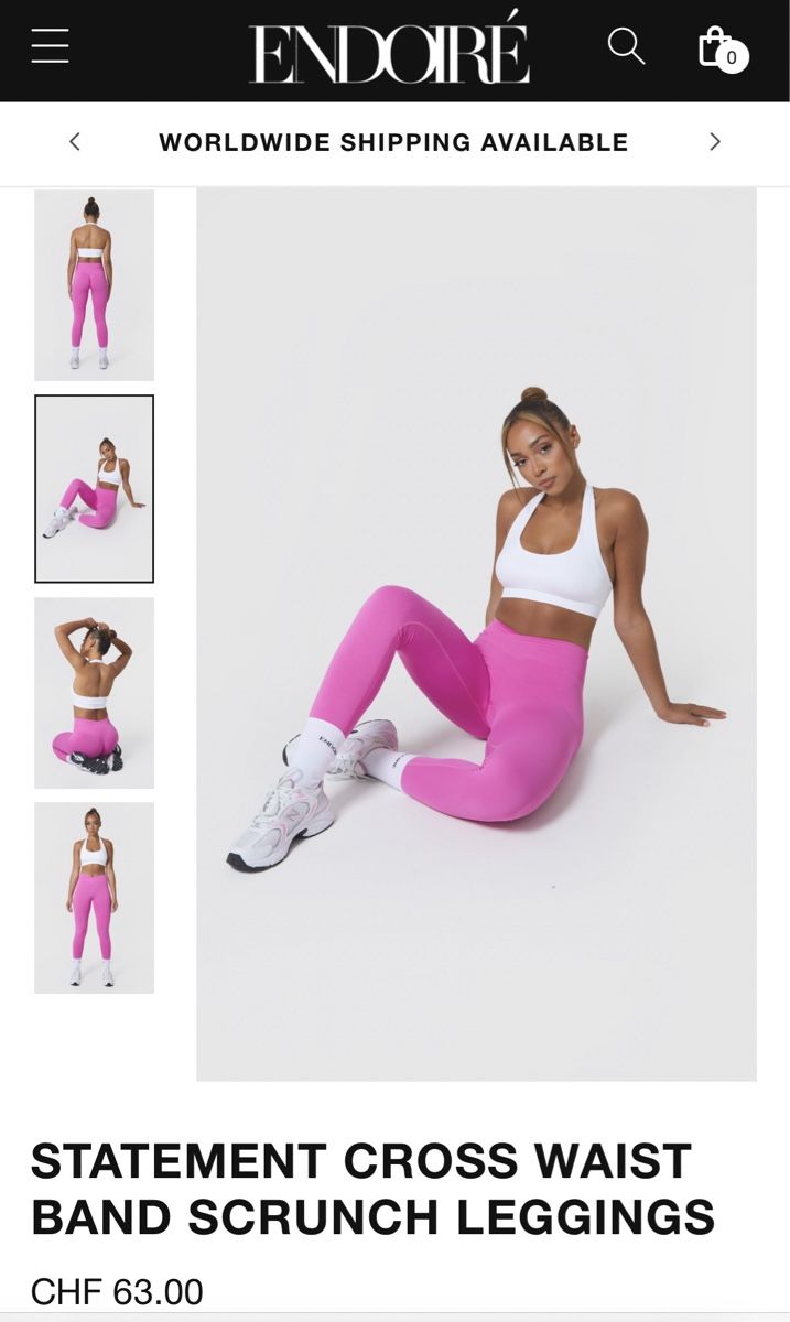 Leggings: ENDOIRÉ V-Shape Leggins Grösse M, pink – Nuovo e nell'imballaggio originale da Eglisau venduto da Brewster1 3