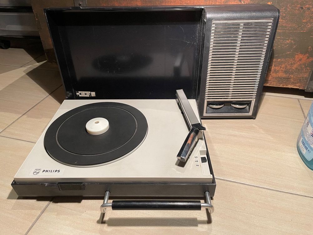 Platine Vinyle Portable Philips – Tourne-disque Vintage D'occasion