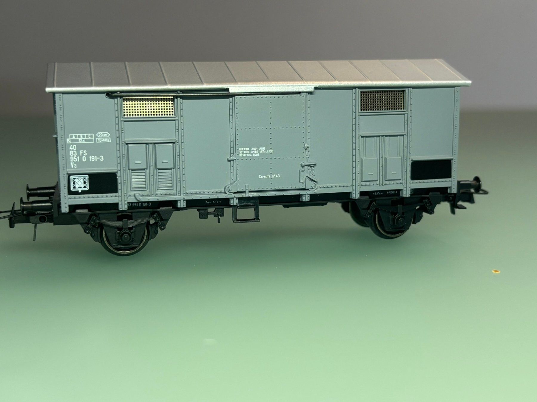 Märklin Modellini di ferrovie: FS  Va mit Spitzdach "Bauzug-Wagen" MÄRKLIN – Usato da SION venduto da Pef12 7