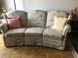 Sofa 3er Vintage massiver Landhaus-Stil Couch Kanapee Diwan