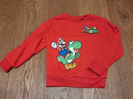Super Mario Sweatshirt Rot mit Yoshi Print, Grösse 116