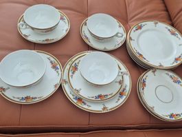 Tasses+sous-tasse,+ass dessert porcelaine Langenthal C44