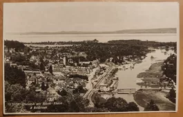 Kleinformatige AK Rheineck mit altem Rhein um 1940