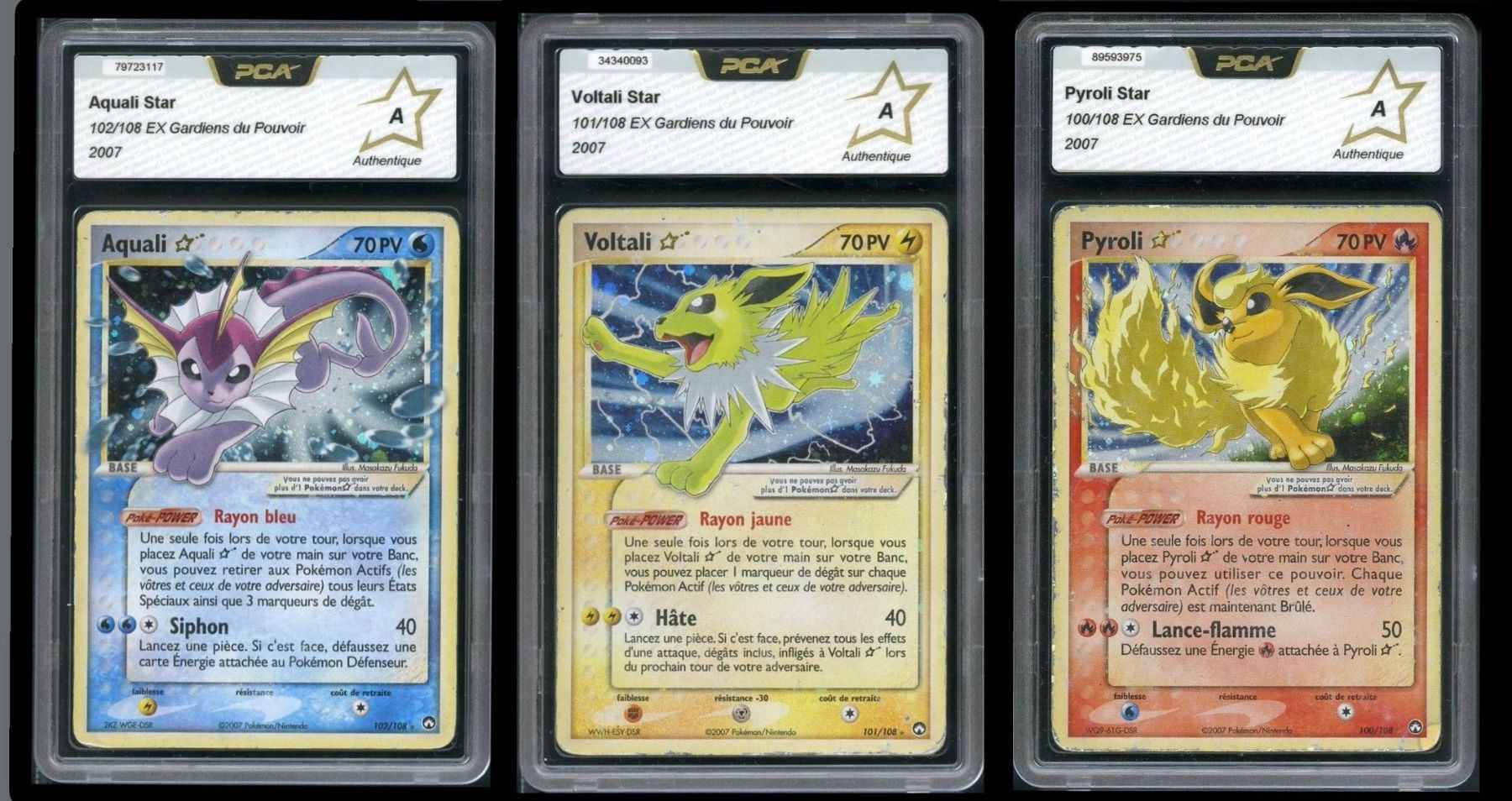 Pokémon Sammelbilder & Trading cards: Aquali, Voltali, Pyroli Gold Star - PCA A - FR – Gebraucht aus Bonnefontaine von arnaud1.01