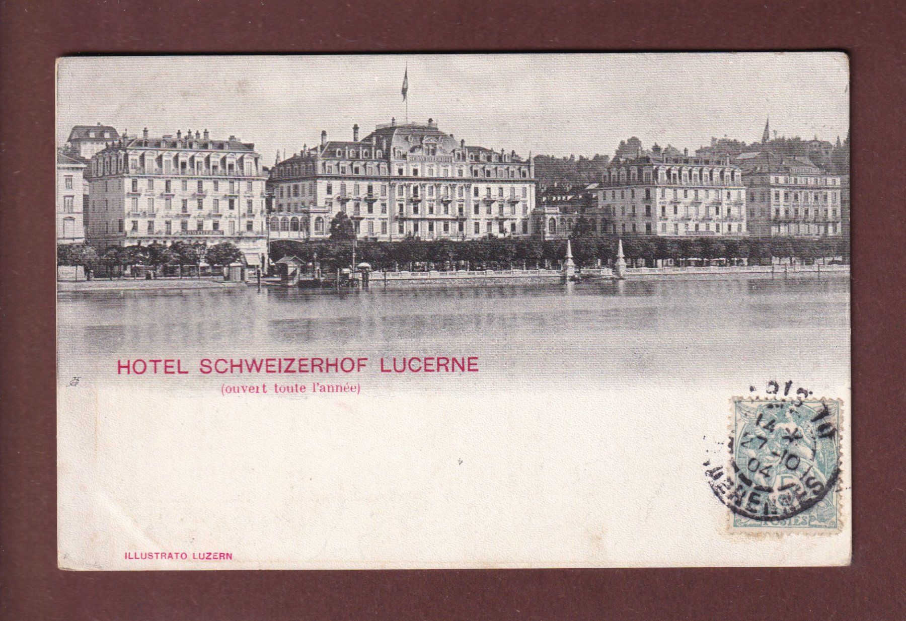 Cartes postales: LUCERNE - Hotel Schweizerhof - 1904 – D'occasion à Pully par nicecards-shop