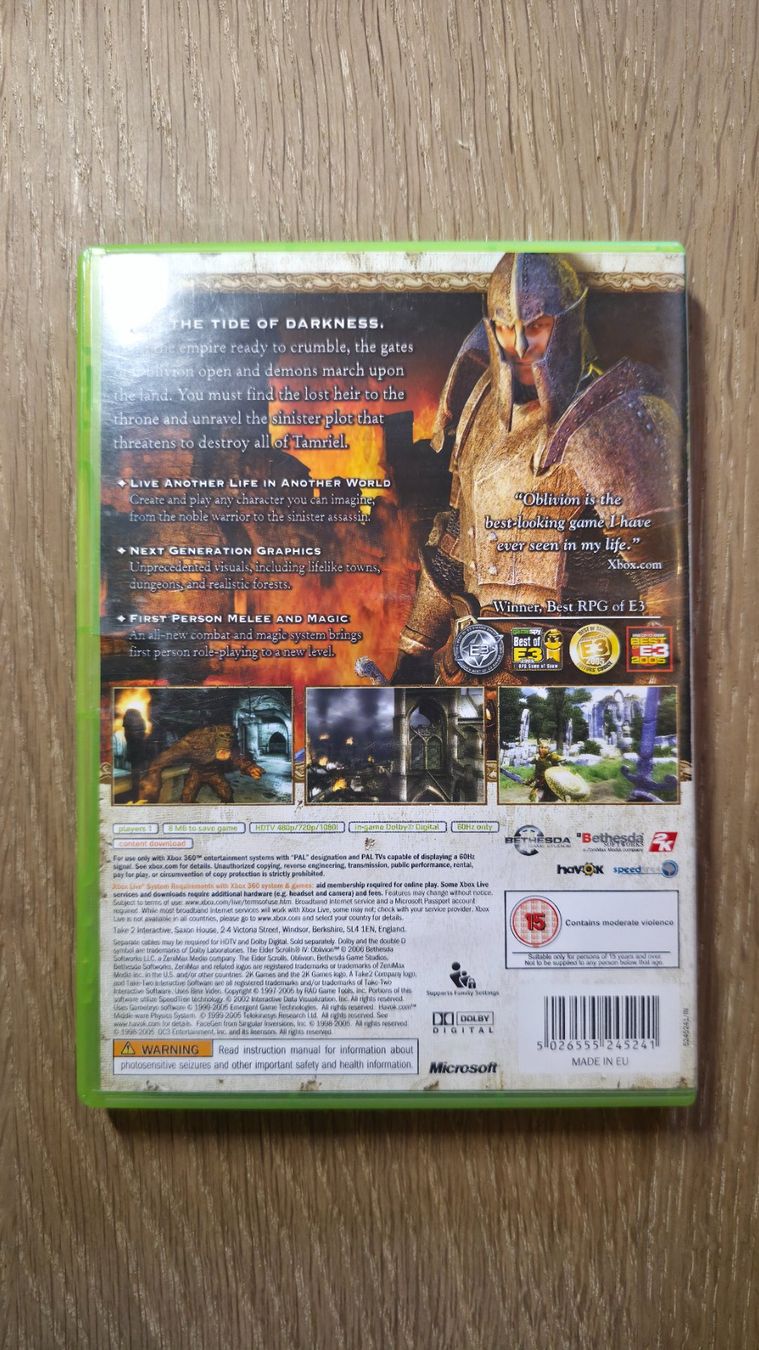 Microsoft Spiele: XBox 360, Game, The Elder Scrolls 4: Oblivion, OVP – Gebraucht aus Sirnach von TheMrFreeman 1