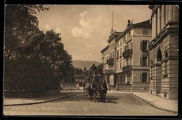 AK Zürich, Hôtel Baur au Lac, Postkutsche