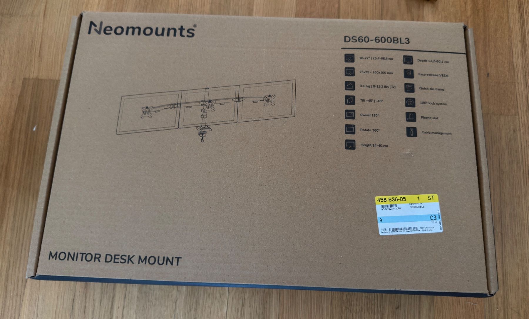 Staffa per monitor: Neomounts DS60-600BL3  27", 9 kg – Usato da Zürich venduto da Benjatoph 4