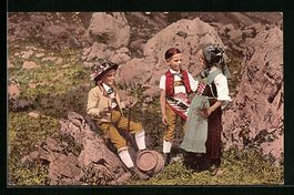 Schweizer Kinder in Appenzellertracht im