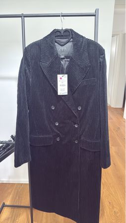 Zara Mantel Cord schwarz Damen neu mit Etikett