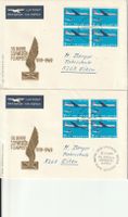 50 Jahre Schweiz. Flugpost, Zürich-Lausaanne + Lausanne-ZH