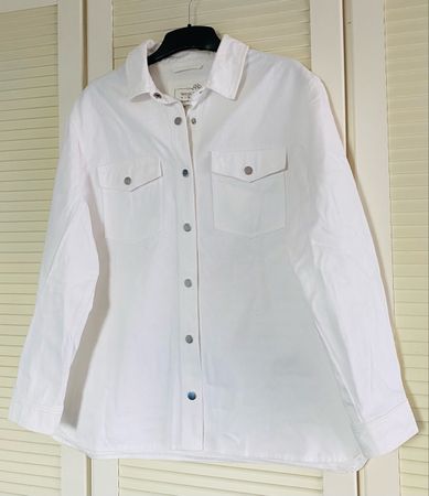 Damen, lässige Denim-Jacke, Gr. M, mit Knopfleiste (neu)
