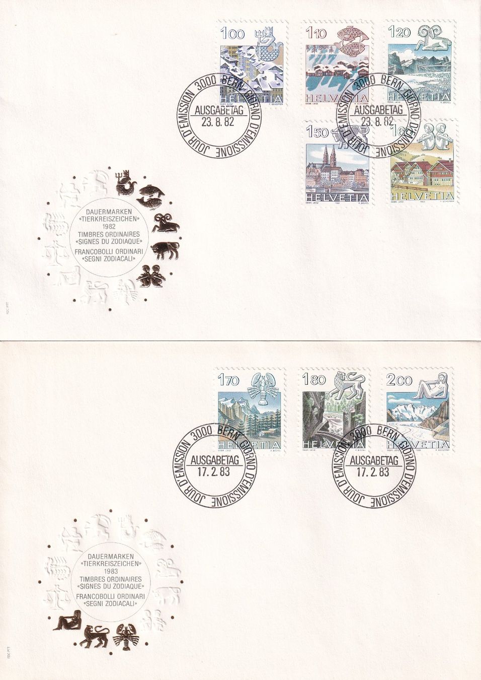 Alle Briefmarken: Lot 8 Briefe FDC 1982 - 1986 – Gebraucht aus Rossa von becky05