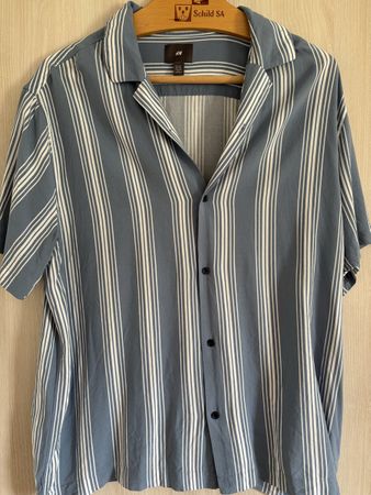 Herren Hemd H&M blau gestreift Grösse XXL