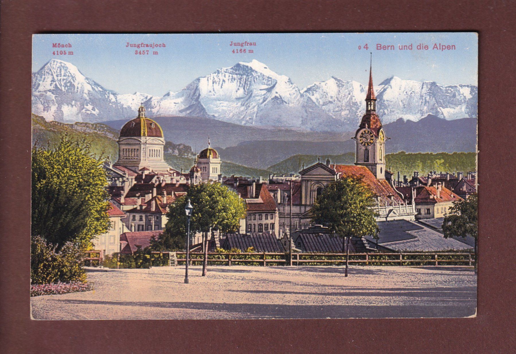 Cartoline postali: BERN - Teilansicht und die Alpen – Usato da Pully venduto da nicecards
