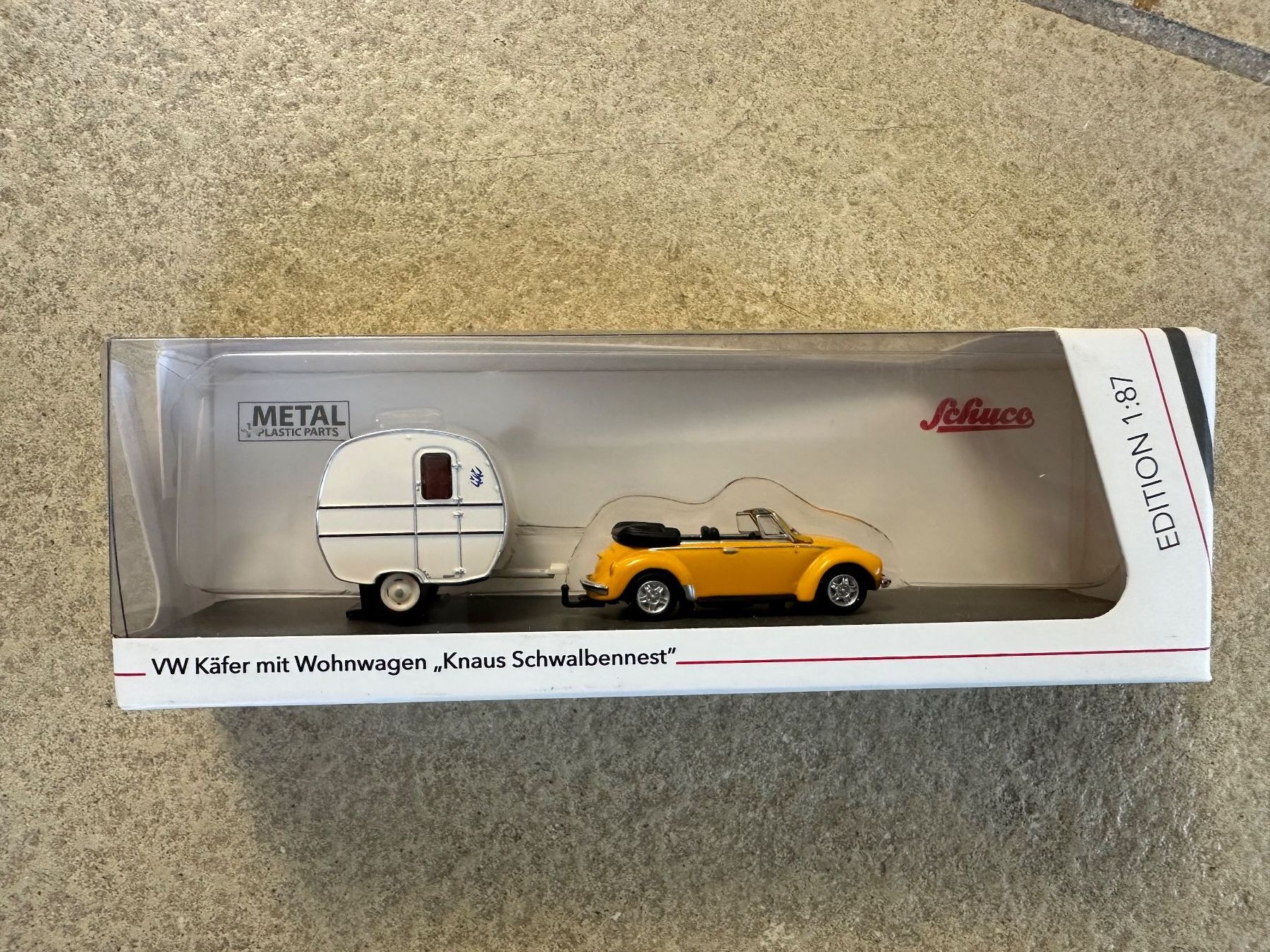 Schuco Modellautos: Schuco, VW Käfer mit Wohnwagen, HO – Neu und originalverpackt aus Zürich von Baldrian1