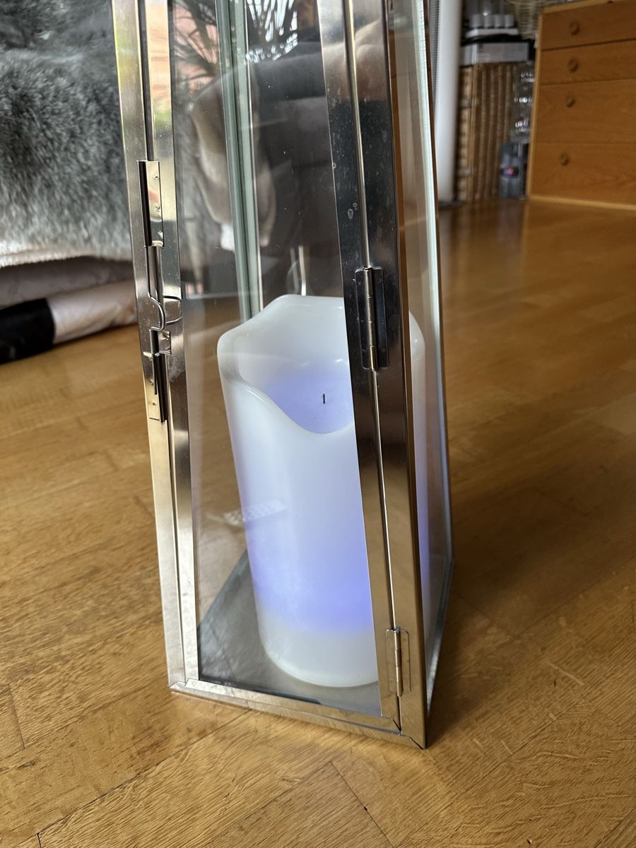 Laternen: Bodenlaterne Creme mit led Kerze – Gebraucht aus Bern von Ruhrallee 3