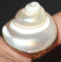 Ring L-8382 – Perlmutter Muschel Grössenverstellbar
