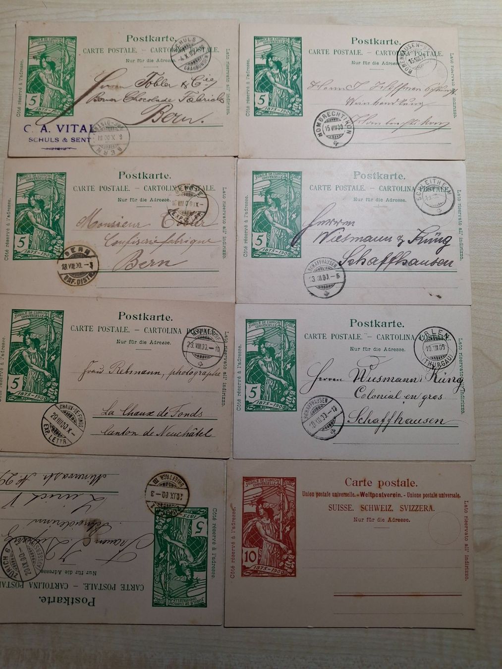 Alle Briefmarken: Lot UPU-Postkarten – Gebraucht aus Hefenhofen von Richsalz