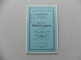 Landkarte Hüntwangen ZH 1932 Griessen Rieden Wil Dettighofen